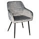 Lizzely Garden & Living Eetkamerstoel met armleuning Barbara velvet grijs eetstoel