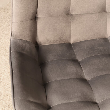 Lizzely Garden & Living Eetkamerstoel De Vince grijs velvet eetstoel