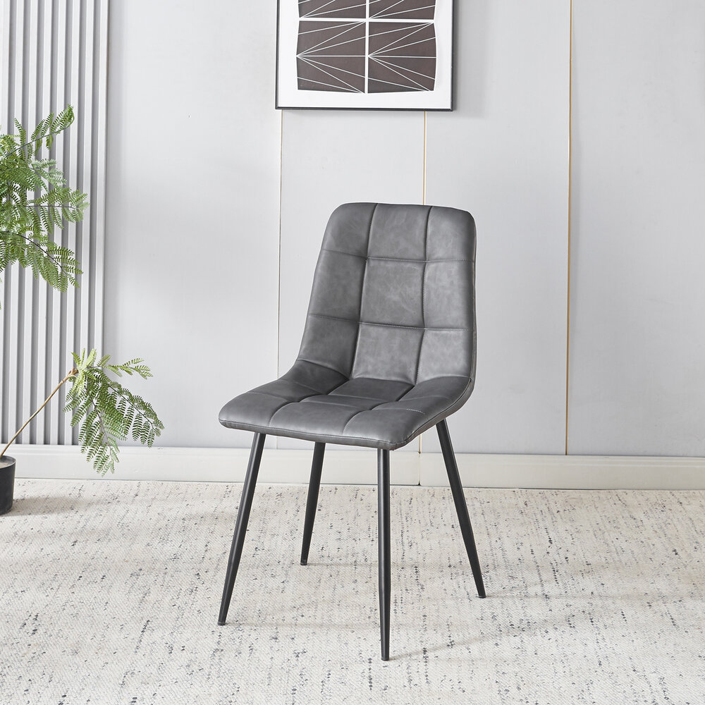 Eetkamerstoel Catoo antraciet kunstleder eetstoel