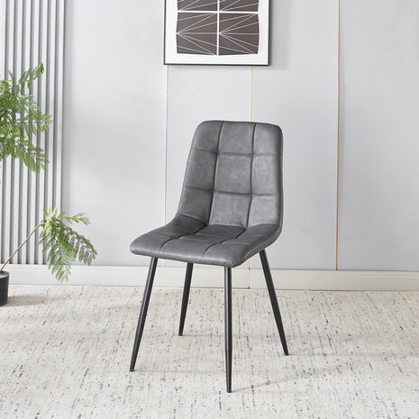 Lizzely Garden & Living Eetkamerstoel Catoo antraciet kunstleder eetstoel