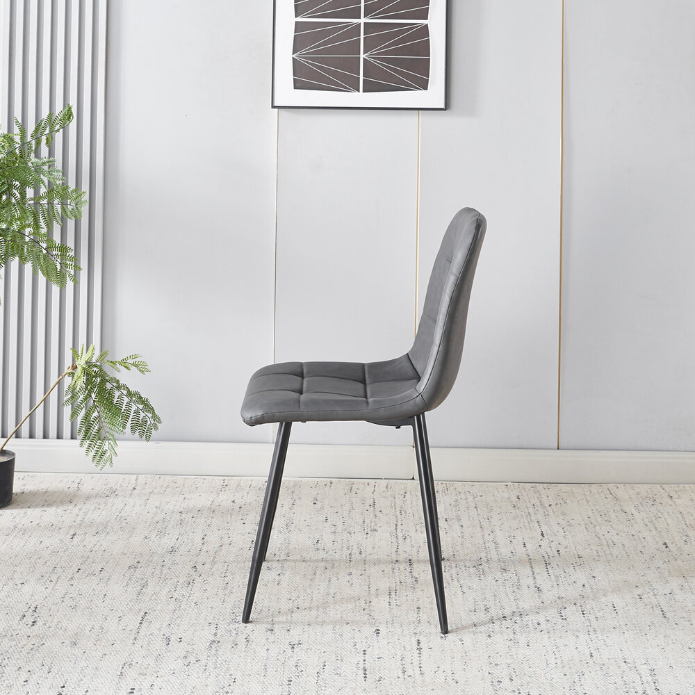 Eetkamerstoel Catoo antraciet kunstleder eetstoel