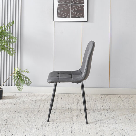 Lizzely Garden & Living Eetkamerstoel Catoo antraciet kunstleder eetstoel