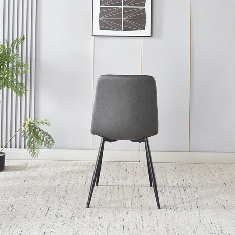 Lizzely Garden & Living Eetkamerstoel Catoo antraciet kunstleder eetstoel