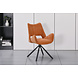 Lizzely Garden & Living Eetkamerstoel draaibaar Kevin ribstof cognac