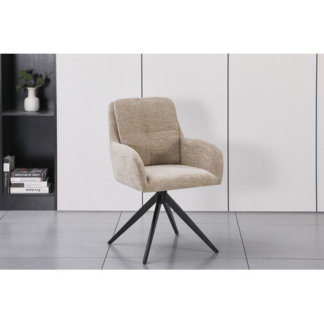 Lizzely Garden & Living Eetkamerstoel draaibaar Lieve taupe draaibare eetstoel