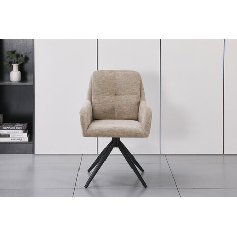 Lizzely Garden & Living Eetkamerstoel draaibaar Lieve taupe draaibare eetstoel