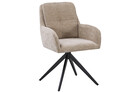 Eetkamerstoel draaibaar Lieve taupe draaibare eetstoel