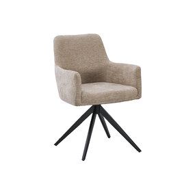Lizzely Garden & Living Eetkamerstoel draaibaar met armleuning Nola taupe