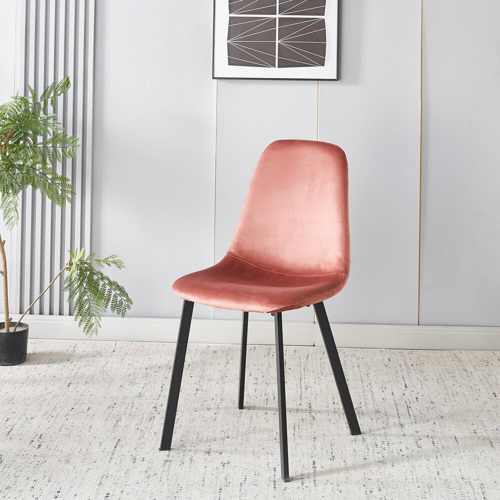 Eetkamerstoel Simpy oud roze velvet eetstoel