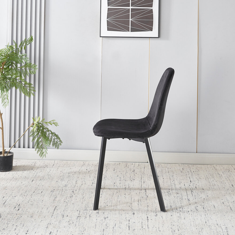 Eetkamerstoel Simpy zwart velvet eetstoel