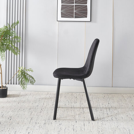 Lizzely Garden & Living Eetkamerstoel Simpy zwart velvet eetstoel