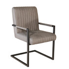 Eetkamerstoel met armleuning Timor antraciet microvezel eetstoel