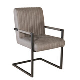 Lizzely Garden & Living Eetkamerstoel met armleuning Timor antraciet microvezel eetstoel