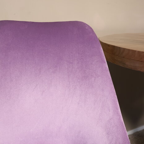 Lizzely Garden & Living Eetkamerstoel Viga paars velvet eetstoel
