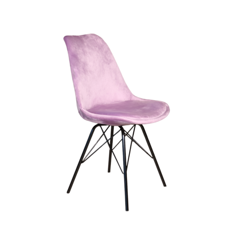 Lizzely Garden & Living Eetkamerstoel Viga paars velvet eetstoel