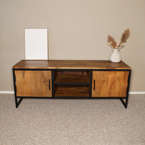 Lizzely Garden & Living TV meubel industrieel Liv duurzaam mangohout 130cm lengte mango