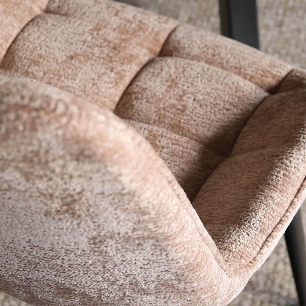 Eetkamerstoel De Vince taupe chenille eetstoel