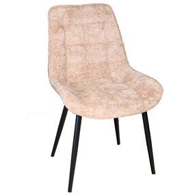 Lizzely Garden & Living Eetkamerstoel De Vince taupe chenille eetstoel
