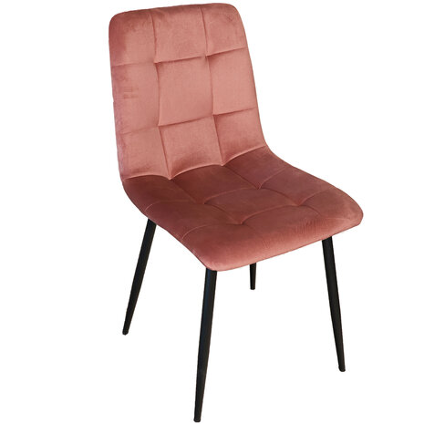 Lizzely Garden & Living Eetkamerstoel Catoo velvet roze eetstoel