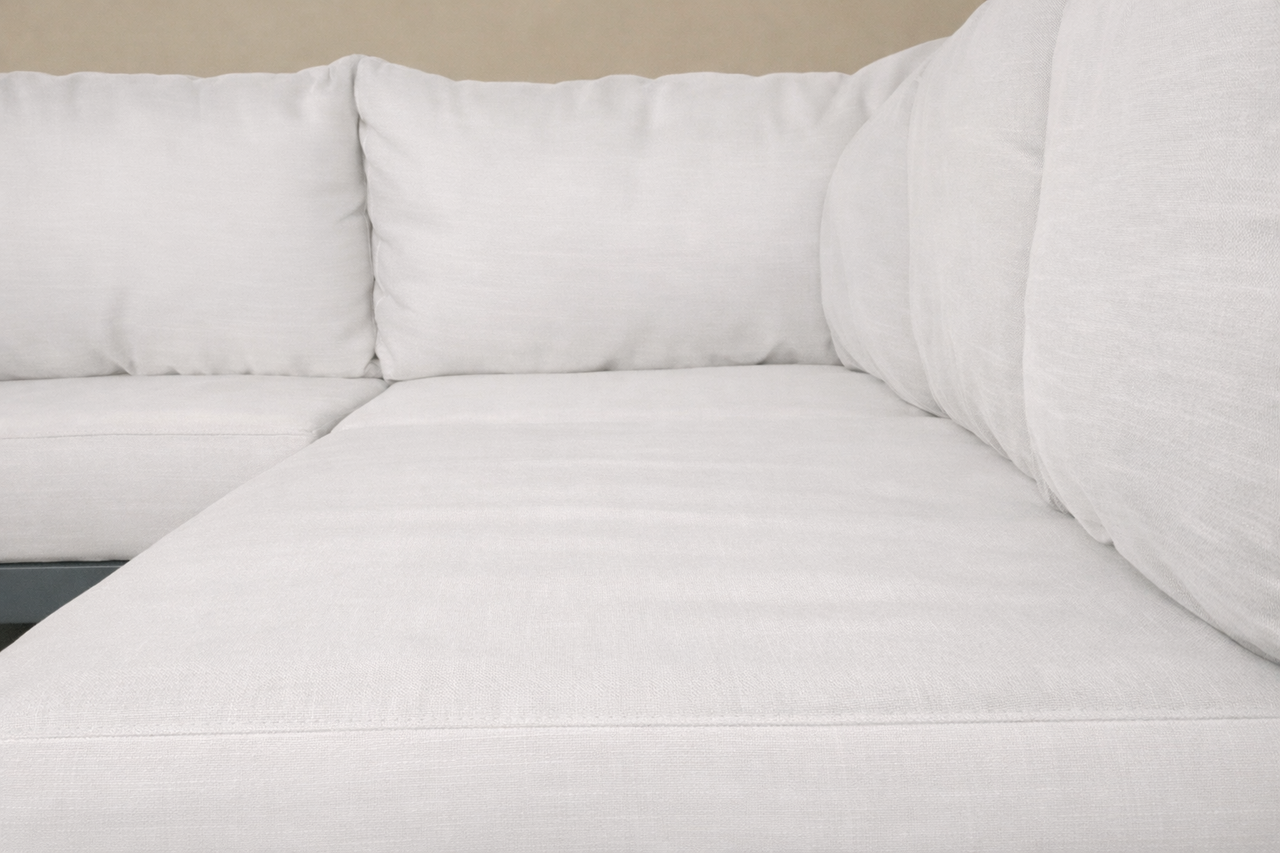 Loungeset 5-zits aluminium en acaciahout wit Darcio met bijzettafel Loungeset 5-zits aluminium en acaciahout wit Darcio met bijzettafel