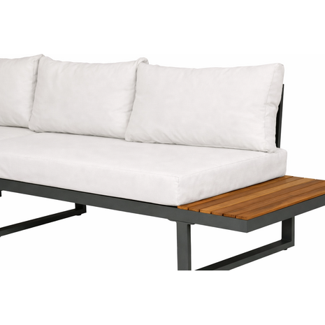 Lizzely Garden & Living Loungeset 5-zits aluminium en acaciahout wit Darcio met bijzettafel Lizzely Garden & Living Loungeset 5-zits aluminium en acaciahout wit Darcio met bijzettafel