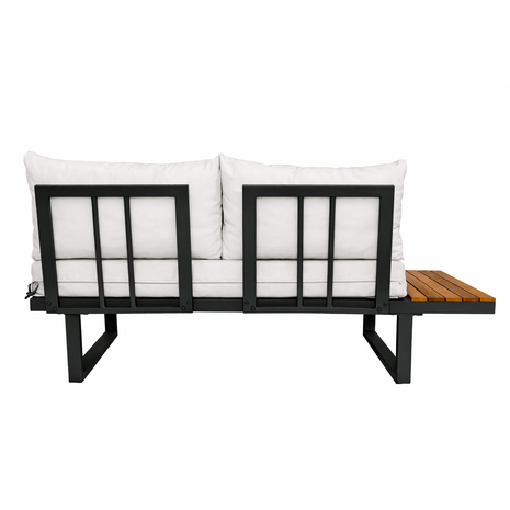 Lizzely Garden & Living Loungeset 5-zits aluminium en acaciahout wit Darcio met bijzettafel Lizzely Garden & Living Loungeset 5-zits aluminium en acaciahout wit Darcio met bijzettafel