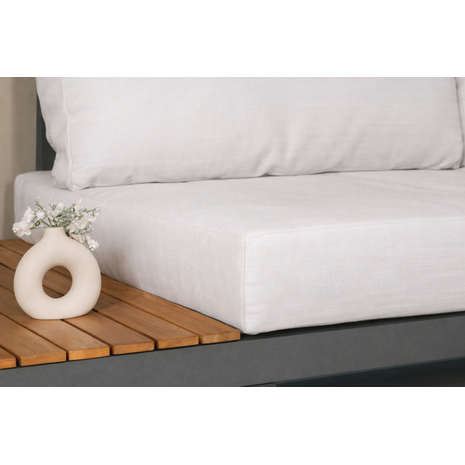 Lizzely Garden & Living Loungeset 5-zits aluminium en acaciahout wit Darcio met bijzettafel Lizzely Garden & Living Loungeset 5-zits aluminium en acaciahout wit Darcio met bijzettafel