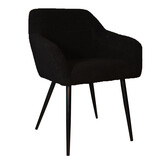 Lizzely Garden & Living Eetkamerstoel met armleuning Barbara zwart teddy eetstoel