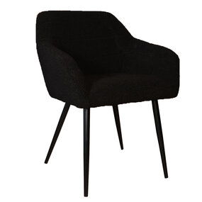 Lizzely Garden & Living Eetkamerstoel met armleuning Barbara zwart teddy eetstoel