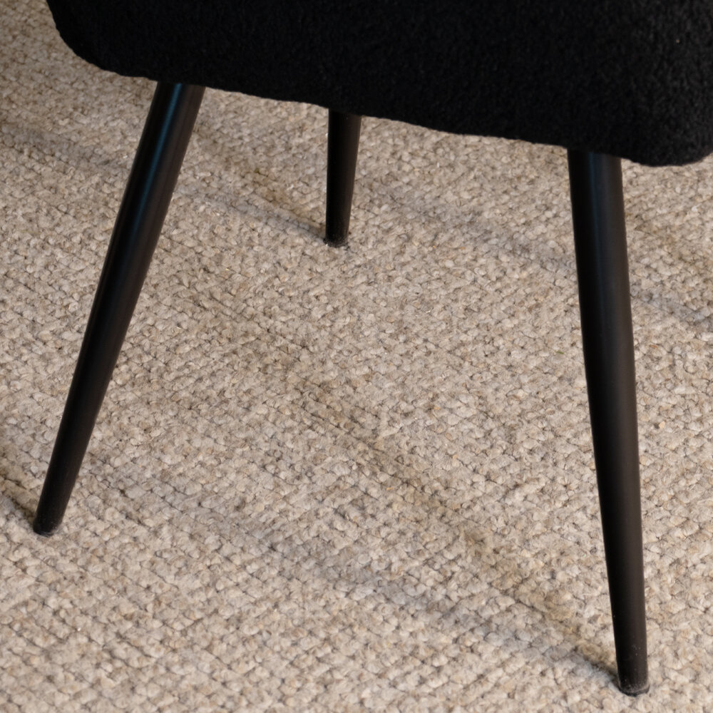 Eetkamerstoel met armleuning Barbara zwart teddy eetstoel