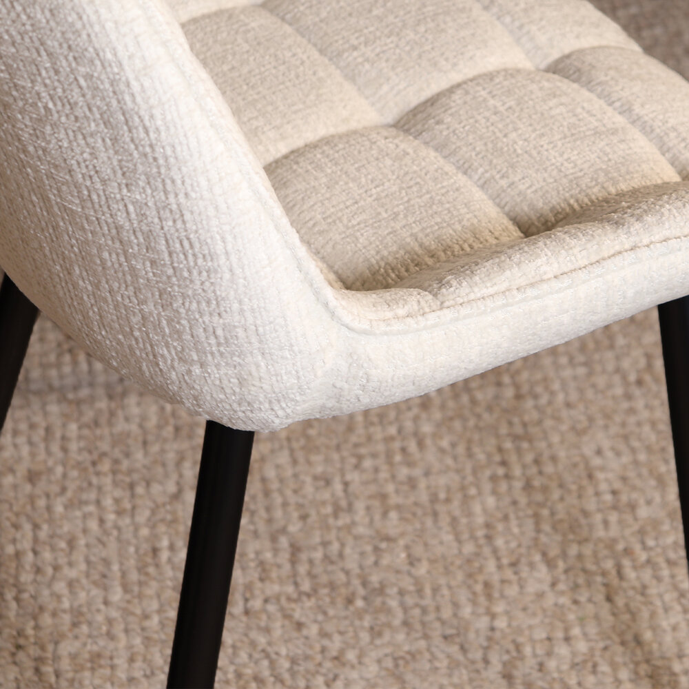 Eetkamerstoel Lynn wit stof eetstoel