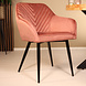 Lizzely Garden & Living Eetkamerstoel met armleuning Darcio roze velvet eetstoel