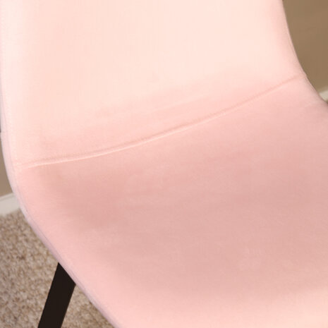 Lizzely Garden & Living Eetkamerstoel Simpy lichtroze velvet eetstoel