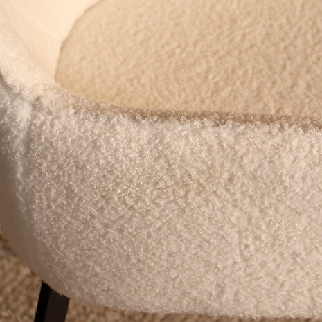 Lizzely Garden & Living Eetkamerstoel met armleuning Yurgan teddy gebroken wit eetstoel