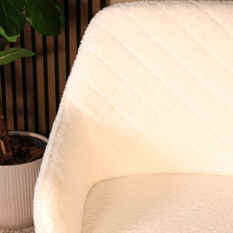 Lizzely Garden & Living Eetkamerstoel met armleuning Yurgan teddy gebroken wit eetstoel