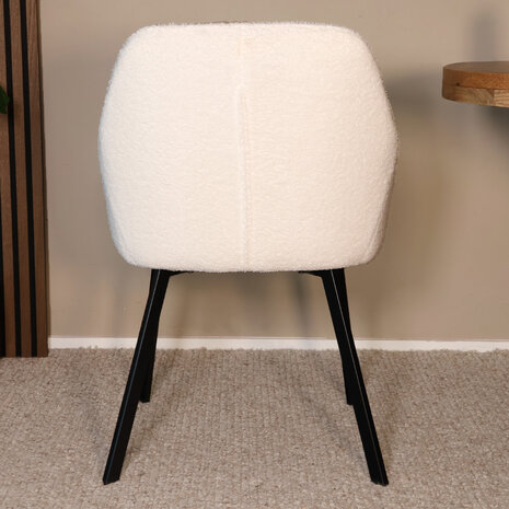 Lizzely Garden & Living Eetkamerstoel met armleuning Yurgan teddy gebroken wit eetstoel