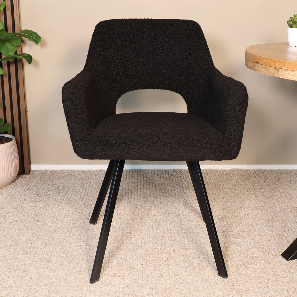 Eetkamerstoel Joeri zwart teddy eetstoel design
