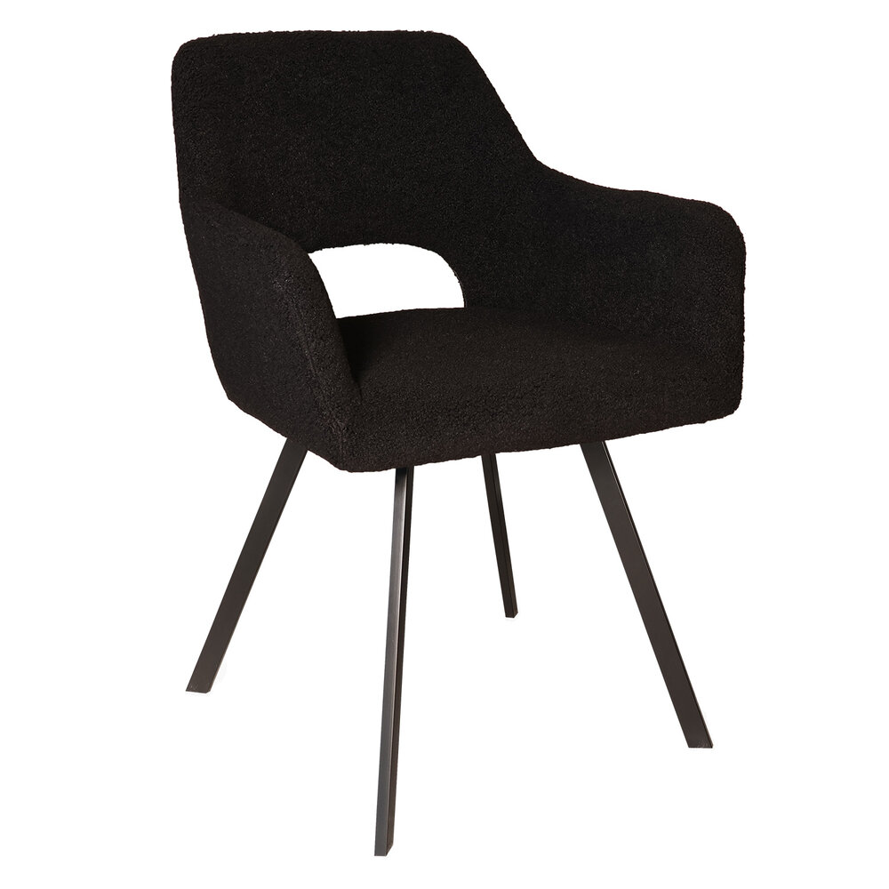 Eetkamerstoel Joeri zwart teddy eetstoel design