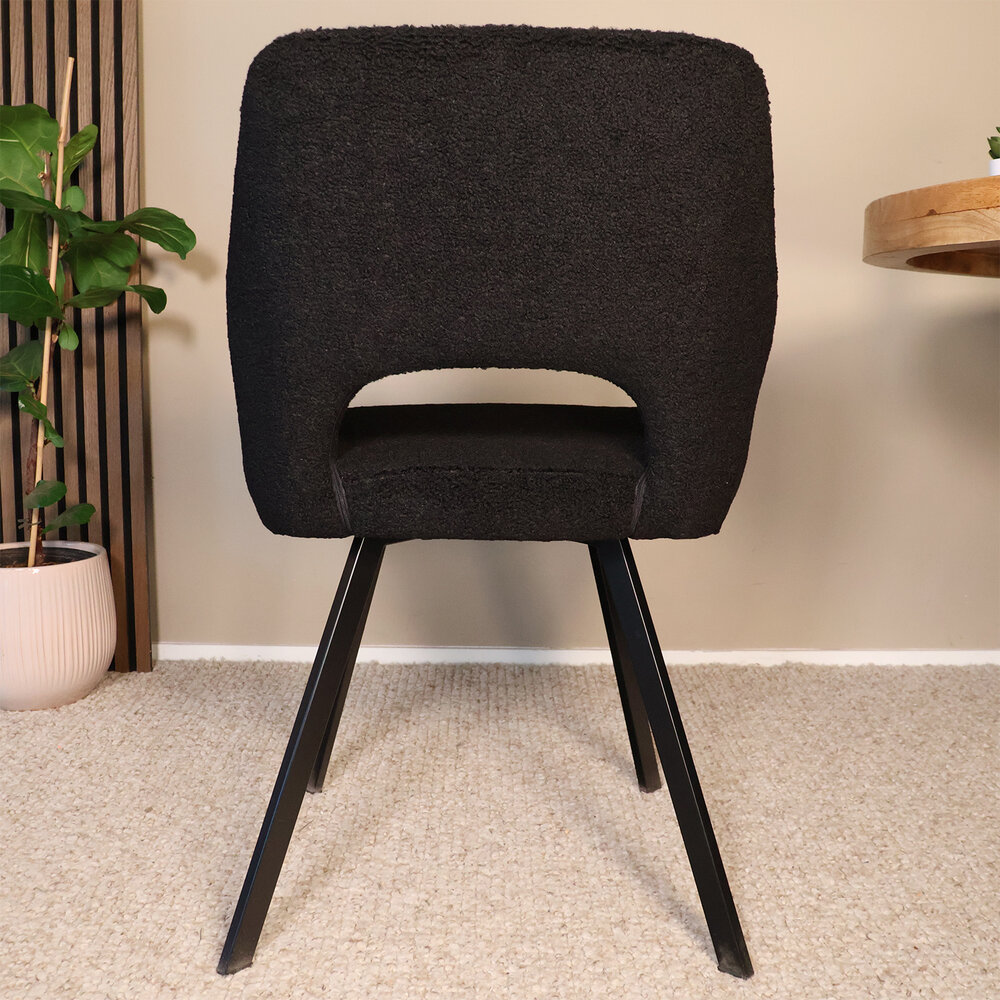 Eetkamerstoel Joeri zwart teddy eetstoel design