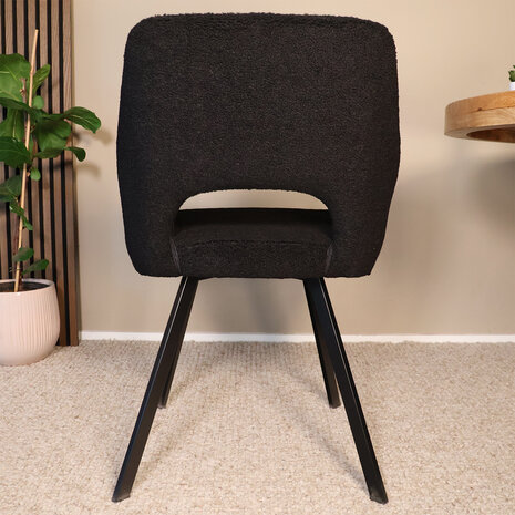 Lizzely Garden & Living Eetkamerstoel Joeri zwart teddy eetstoel design