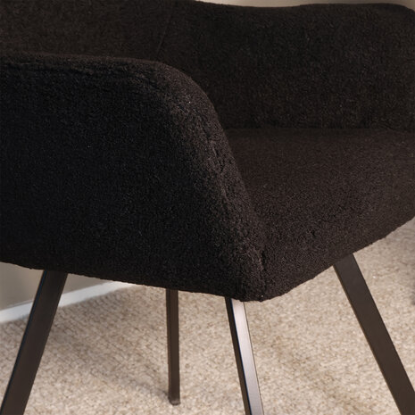 Lizzely Garden & Living Eetkamerstoel Joeri zwart teddy eetstoel design
