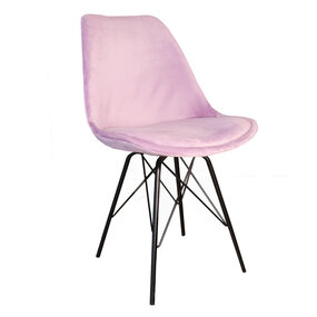 Lizzely Garden & Living Eetkamerstoel Viga paars velvet eetstoel