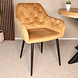Lizzely Garden & Living Eetkamerstoel met armleuning Paco velvet goud eetstoel