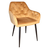 Lizzely Garden & Living Eetkamerstoel met armleuning Paco velvet goud eetstoel