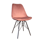 Eetkamerstoel Viga roze velvet eetstoel
