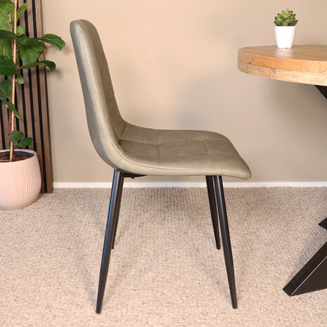 Lizzely Garden & Living Eetkamerstoel Catoo groen kunstleder eetstoel