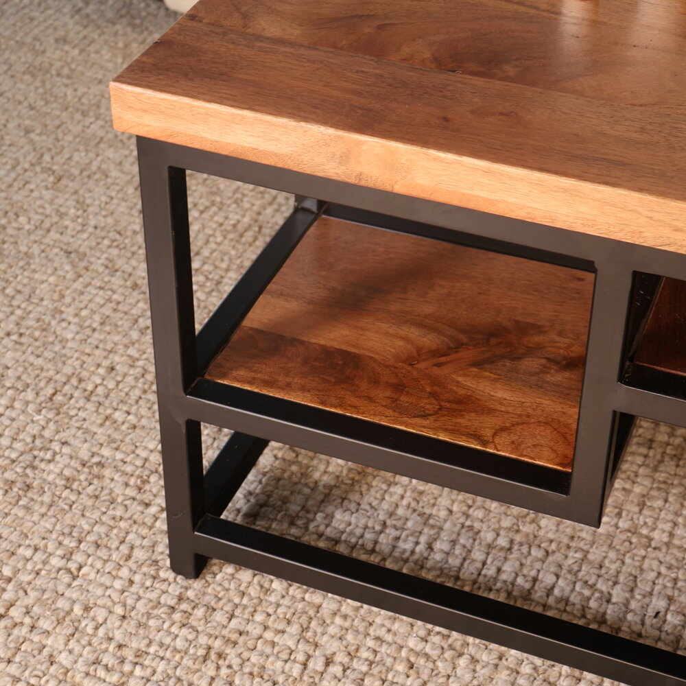 Salontafel mangohout Sunny 60cm industrieel mango