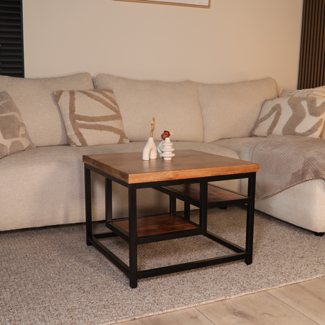 Lizzely Garden & Living Salontafel mangohout Sunny 60cm industrieel mango