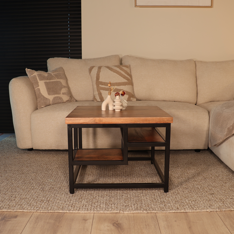 Lizzely Garden & Living Salontafel mangohout Sunny 60cm industrieel mango