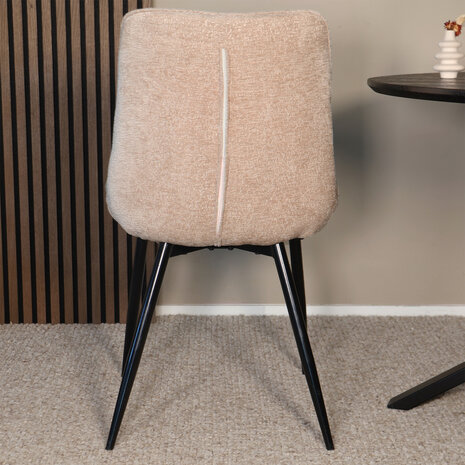 Lizzely Garden & Living Eetkamerstoel De Vince beige chenille eetstoel